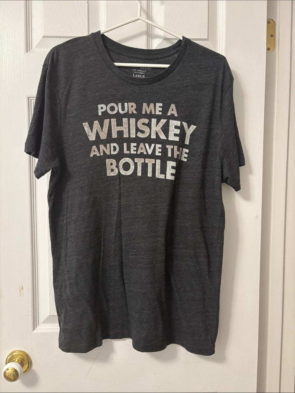 Lucky Brand Charcoal Graphic Tee with White Lettering